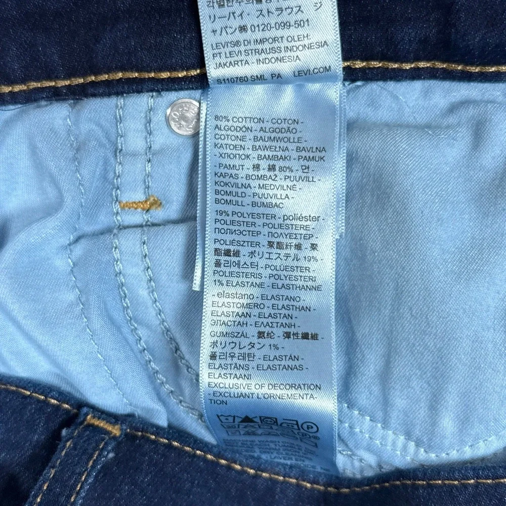 Levis Jeans Womens 30 Blue 318 Shaping Wide Leg Dark Wash High Rise Denim Retro - Picture 9 of 11